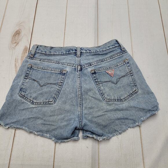 Guess Pants - Guess Light Wash Denim Cutoff Shorts with Back Logo